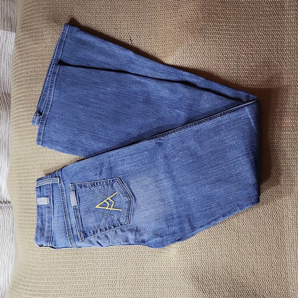 7 For All Mankind Short Inseam A Pocket Flare Jeans, Size 25